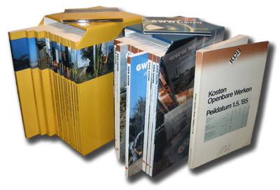 Het beeld van producten die in de loop van de 25 jaar dat GWWkosten bestaat zijn verschenen.