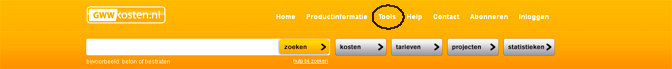 GWW internet werkbalk tools